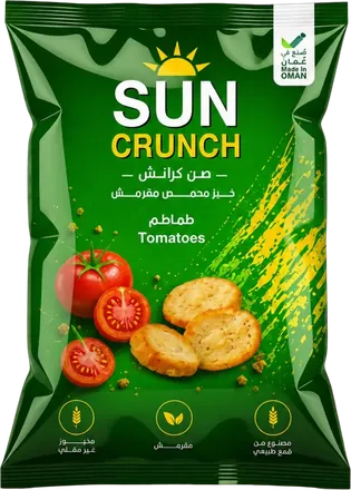 Sun Crunch خبز محمص · طماطم